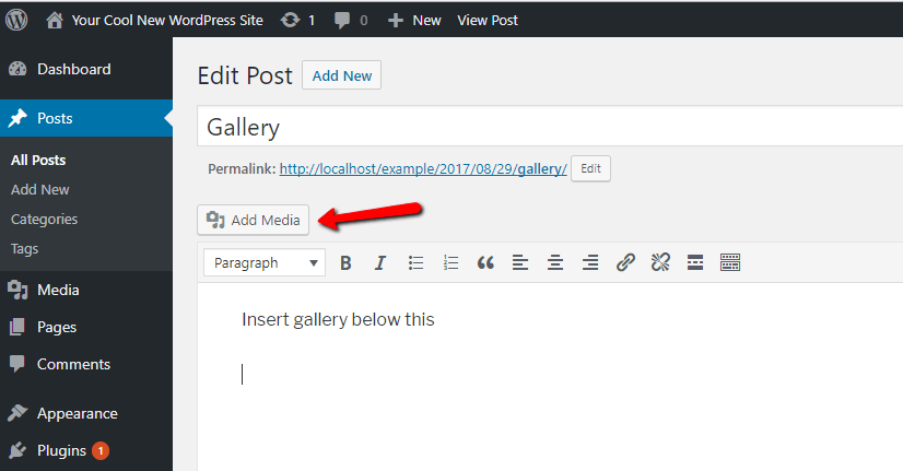 how to use the wordpress gallery