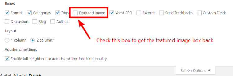 access featured image box