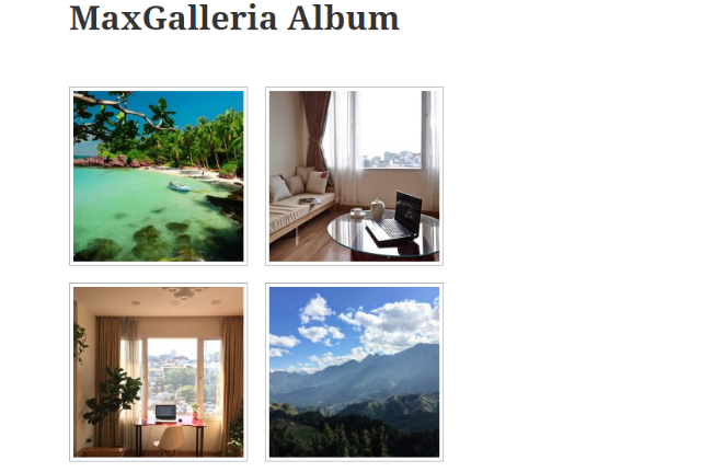 example of MaxGalleria Albums grid