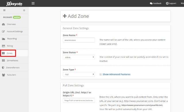 how to connect keycdn to amazon s3