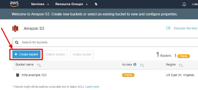 create a new s3 bucket