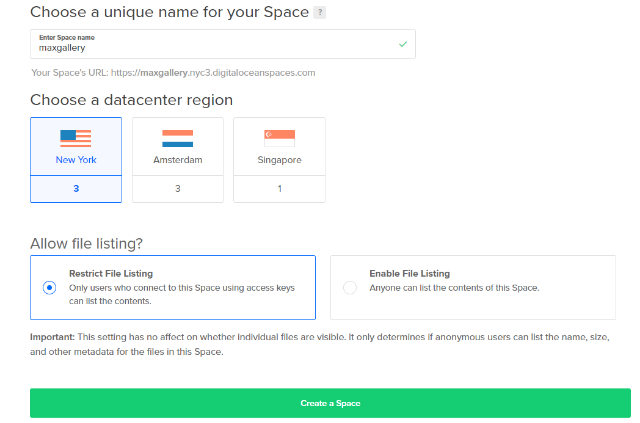 configure space