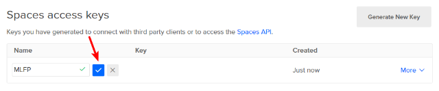 spaces access keys