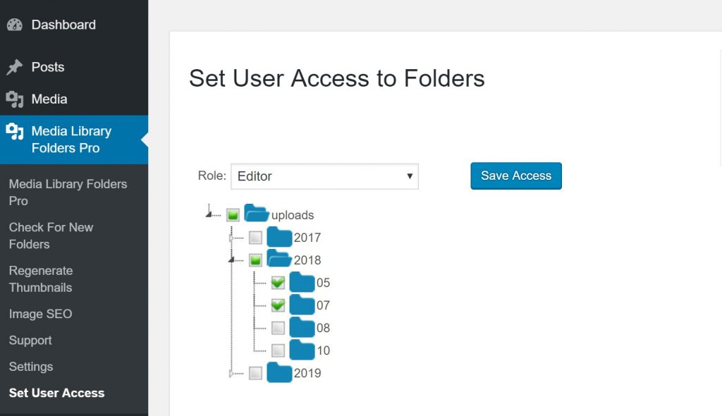 Restrict user access to folders