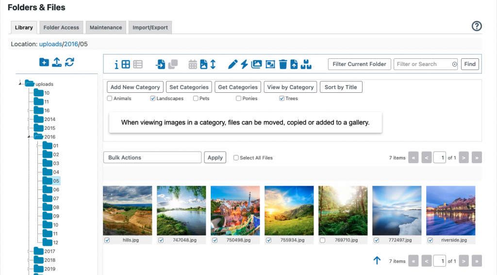 Move categoriety images